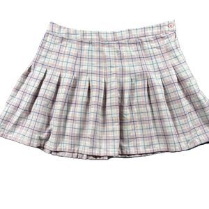 Aeropostale Skirt Plaid Pleated Mini Y2K Style Clueless Baby Pink XL A136